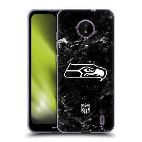 NFL Seattle Seahawks Artwork Marble Soft Gel Case for Nokia C10 / C20