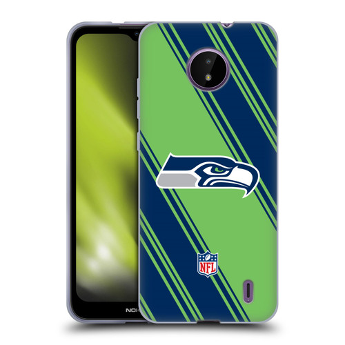 NFL Seattle Seahawks Artwork Stripes Soft Gel Case for Nokia C10 / C20