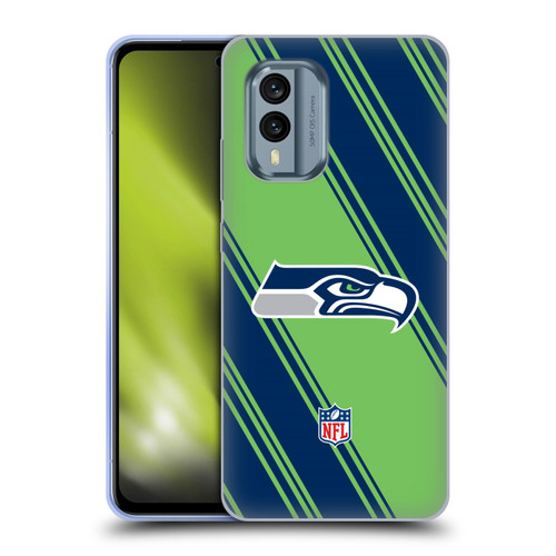 NFL Seattle Seahawks Artwork Stripes Soft Gel Case for Nokia X30