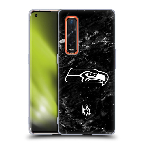 NFL Seattle Seahawks Artwork Marble Soft Gel Case for OPPO Find X2 Pro 5G