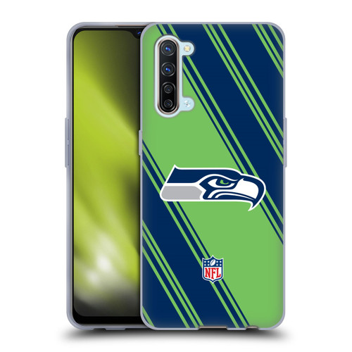 NFL Seattle Seahawks Artwork Stripes Soft Gel Case for OPPO Find X2 Lite 5G