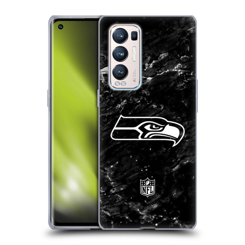 NFL Seattle Seahawks Artwork Marble Soft Gel Case for OPPO Find X3 Neo / Reno5 Pro+ 5G