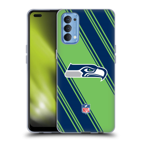 NFL Seattle Seahawks Artwork Stripes Soft Gel Case for OPPO Reno 4 5G