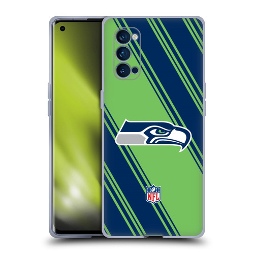 NFL Seattle Seahawks Artwork Stripes Soft Gel Case for OPPO Reno 4 Pro 5G
