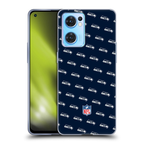 NFL Seattle Seahawks Artwork Patterns Soft Gel Case for OPPO Reno7 5G / Find X5 Lite