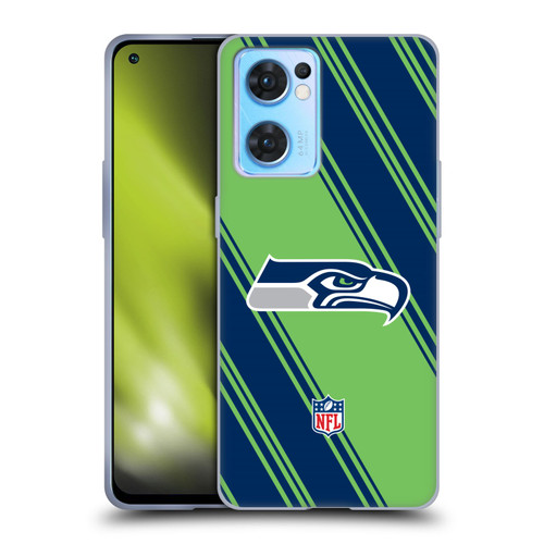 NFL Seattle Seahawks Artwork Stripes Soft Gel Case for OPPO Reno7 5G / Find X5 Lite
