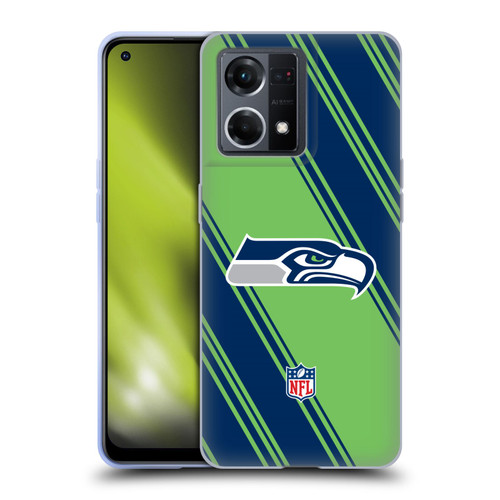 NFL Seattle Seahawks Artwork Stripes Soft Gel Case for OPPO Reno8 4G