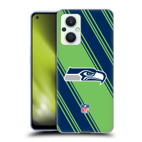 NFL Seattle Seahawks Artwork Stripes Soft Gel Case for OPPO Reno8 Lite