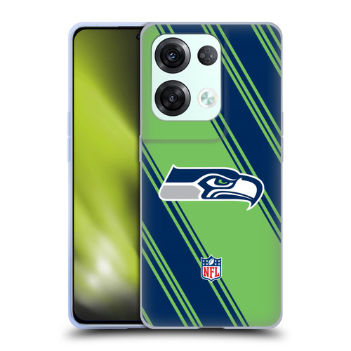 NFL Seattle Seahawks Artwork Stripes Soft Gel Case for OPPO Reno8 Pro