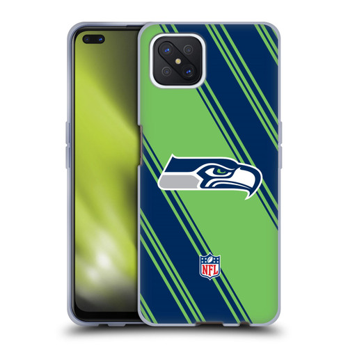 NFL Seattle Seahawks Artwork Stripes Soft Gel Case for OPPO Reno4 Z 5G