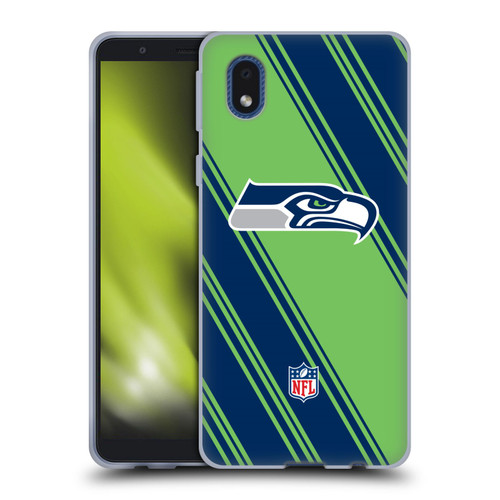 NFL Seattle Seahawks Artwork Stripes Soft Gel Case for Samsung Galaxy A01 Core (2020)