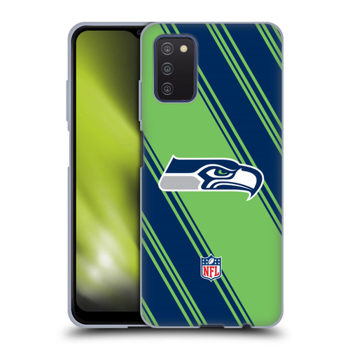 NFL Seattle Seahawks Artwork Stripes Soft Gel Case for Samsung Galaxy A03s (2021)
