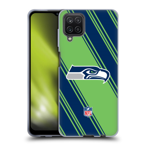 NFL Seattle Seahawks Artwork Stripes Soft Gel Case for Samsung Galaxy A12 (2020)