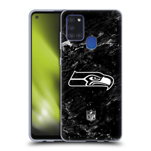 NFL Seattle Seahawks Artwork Marble Soft Gel Case for Samsung Galaxy A21s (2020)