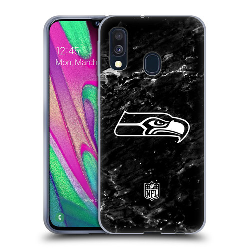 NFL Seattle Seahawks Artwork Marble Soft Gel Case for Samsung Galaxy A40 (2019)