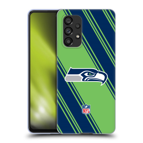 NFL Seattle Seahawks Artwork Stripes Soft Gel Case for Samsung Galaxy A53 5G (2022)