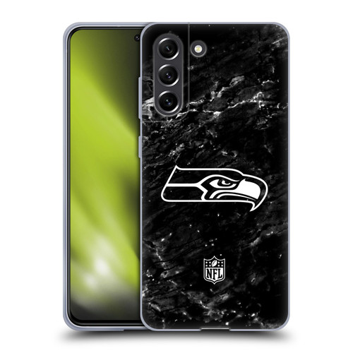 NFL Seattle Seahawks Artwork Marble Soft Gel Case for Samsung Galaxy S21 FE 5G