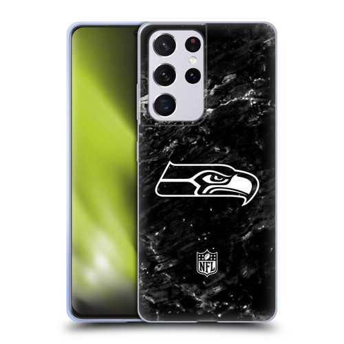 NFL Seattle Seahawks Artwork Marble Soft Gel Case for Samsung Galaxy S21 Ultra 5G