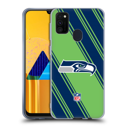 NFL Seattle Seahawks Artwork Stripes Soft Gel Case for Samsung Galaxy M30s (2019)/M21 (2020)