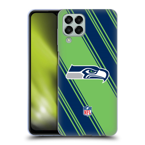 NFL Seattle Seahawks Artwork Stripes Soft Gel Case for Samsung Galaxy M33 (2022)