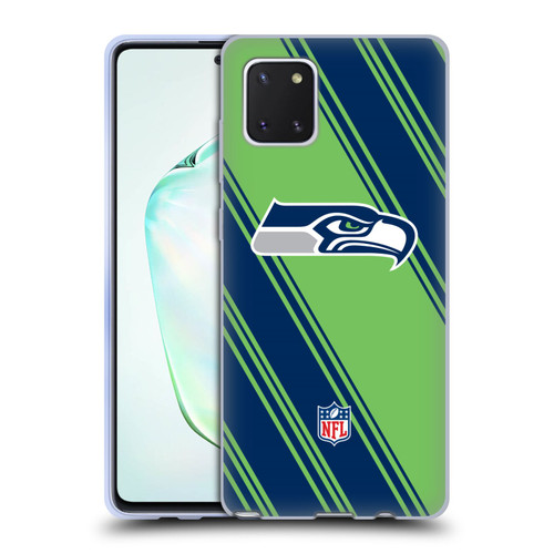 NFL Seattle Seahawks Artwork Stripes Soft Gel Case for Samsung Galaxy Note10 Lite