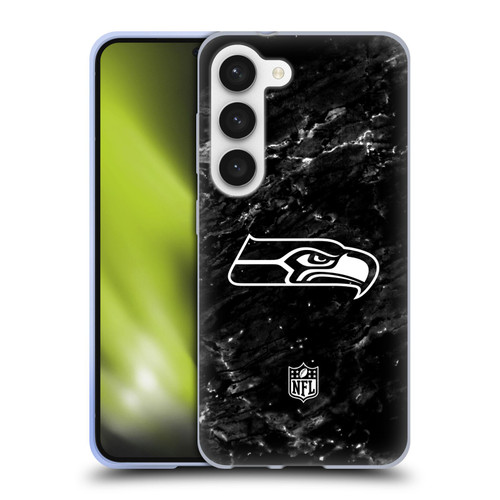 NFL Seattle Seahawks Artwork Marble Soft Gel Case for Samsung Galaxy S23 5G