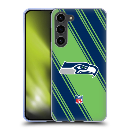 NFL Seattle Seahawks Artwork Stripes Soft Gel Case for Samsung Galaxy S23+ 5G