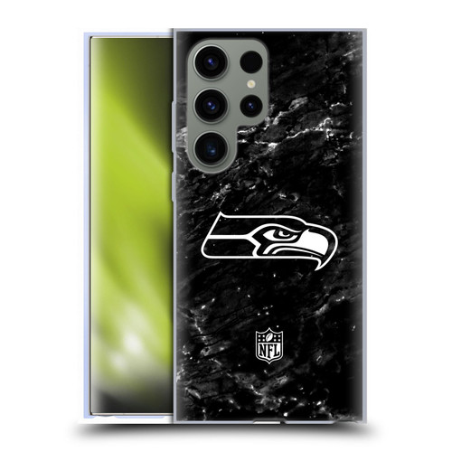 NFL Seattle Seahawks Artwork Marble Soft Gel Case for Samsung Galaxy S23 Ultra 5G