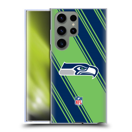 NFL Seattle Seahawks Artwork Stripes Soft Gel Case for Samsung Galaxy S23 Ultra 5G