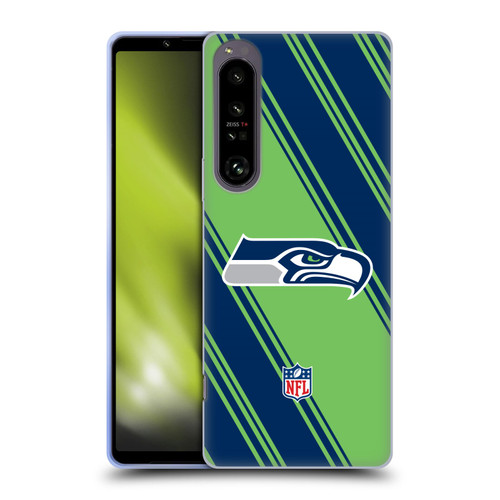 NFL Seattle Seahawks Artwork Stripes Soft Gel Case for Sony Xperia 1 IV