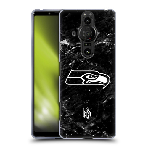 NFL Seattle Seahawks Artwork Marble Soft Gel Case for Sony Xperia Pro-I