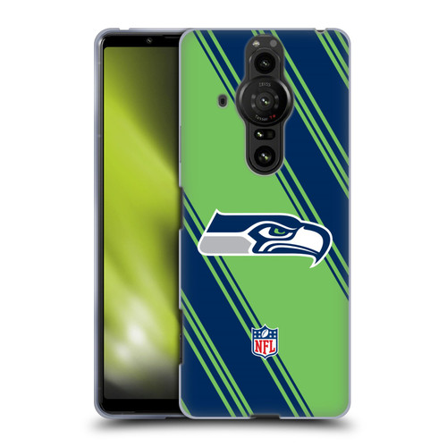 NFL Seattle Seahawks Artwork Stripes Soft Gel Case for Sony Xperia Pro-I