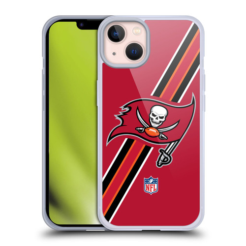 NFL Tampa Bay Buccaneers Logo Stripes Soft Gel Case for Apple iPhone 13