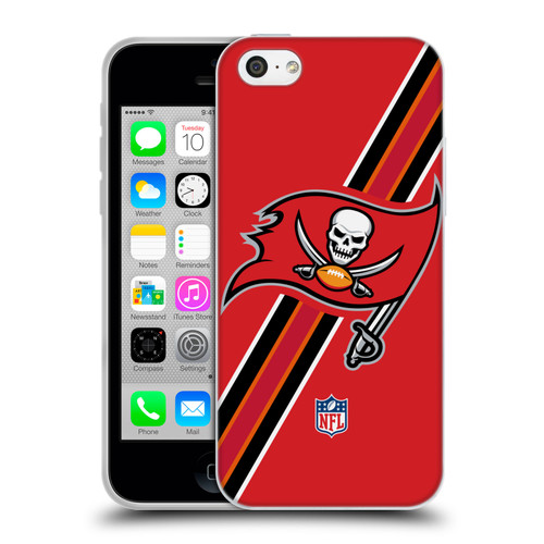 NFL Tampa Bay Buccaneers Logo Stripes Soft Gel Case for Apple iPhone 5c