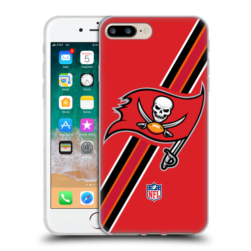 NFL Tampa Bay Buccaneers Logo Stripes Soft Gel Case for Apple iPhone 7 Plus / iPhone 8 Plus