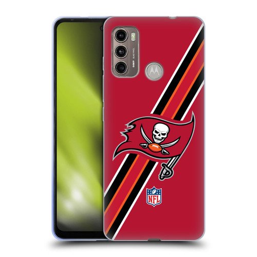 NFL Tampa Bay Buccaneers Logo Stripes Soft Gel Case for Motorola Moto G60 / Moto G40 Fusion