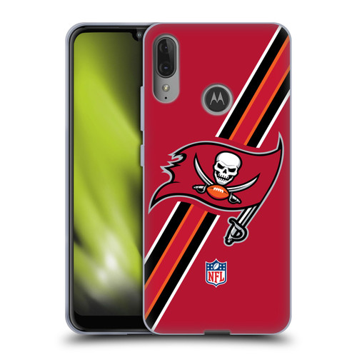 NFL Tampa Bay Buccaneers Logo Stripes Soft Gel Case for Motorola Moto E6 Plus