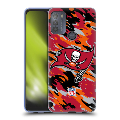 NFL Tampa Bay Buccaneers Logo Camou Soft Gel Case for Motorola Moto G50