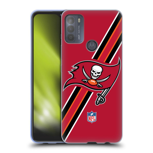 NFL Tampa Bay Buccaneers Logo Stripes Soft Gel Case for Motorola Moto G50