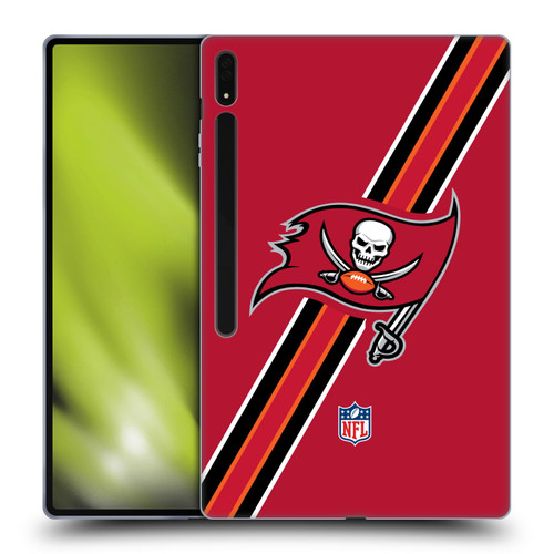 NFL Tampa Bay Buccaneers Logo Stripes Soft Gel Case for Samsung Galaxy Tab S8 Ultra