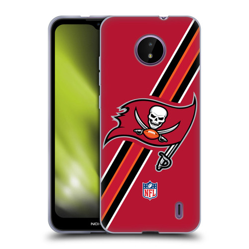 NFL Tampa Bay Buccaneers Logo Stripes Soft Gel Case for Nokia C10 / C20