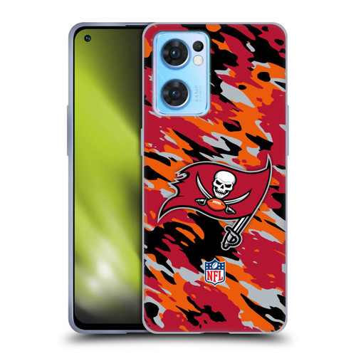 NFL Tampa Bay Buccaneers Logo Camou Soft Gel Case for OPPO Reno7 5G / Find X5 Lite