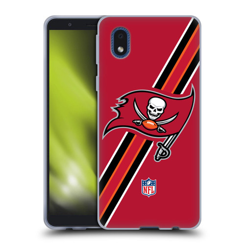 NFL Tampa Bay Buccaneers Logo Stripes Soft Gel Case for Samsung Galaxy A01 Core (2020)