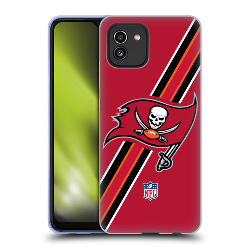 NFL Tampa Bay Buccaneers Logo Stripes Soft Gel Case for Samsung Galaxy A03 (2021)