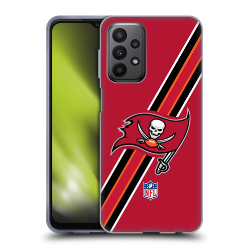 NFL Tampa Bay Buccaneers Logo Stripes Soft Gel Case for Samsung Galaxy A23 / 5G (2022)