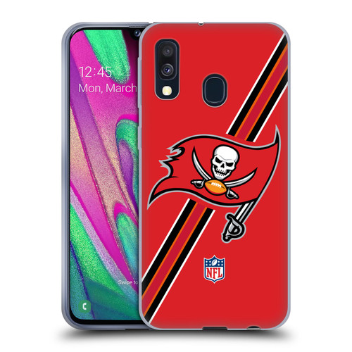 NFL Tampa Bay Buccaneers Logo Stripes Soft Gel Case for Samsung Galaxy A40 (2019)
