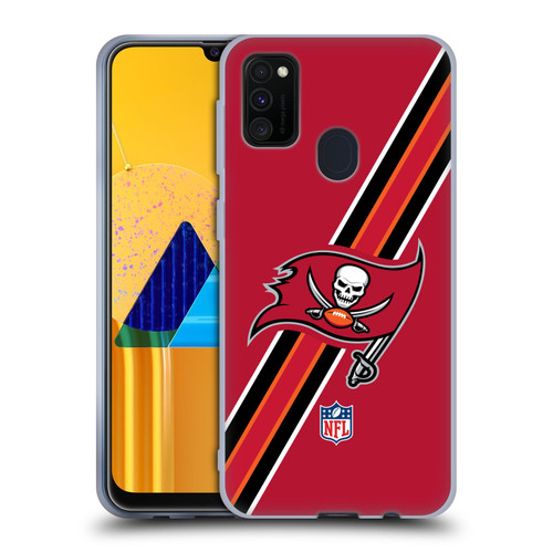 NFL Tampa Bay Buccaneers Logo Stripes Soft Gel Case for Samsung Galaxy M30s (2019)/M21 (2020)