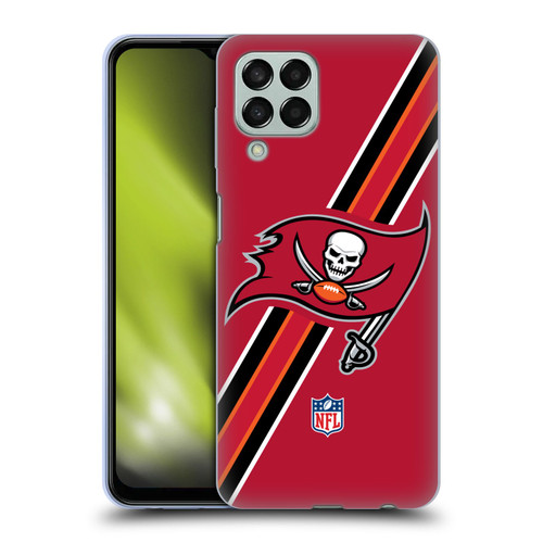 NFL Tampa Bay Buccaneers Logo Stripes Soft Gel Case for Samsung Galaxy M33 (2022)