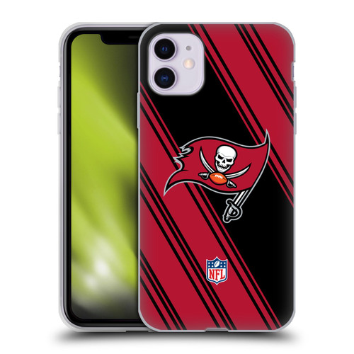 NFL Tampa Bay Buccaneers Artwork Stripes Soft Gel Case for Apple iPhone 11