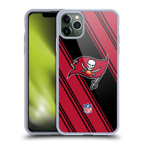 NFL Tampa Bay Buccaneers Artwork Stripes Soft Gel Case for Apple iPhone 11 Pro Max